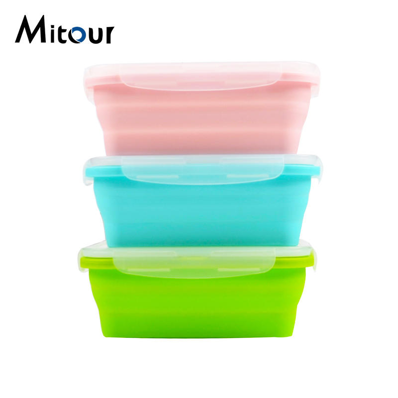 Silicone foldable lunch box