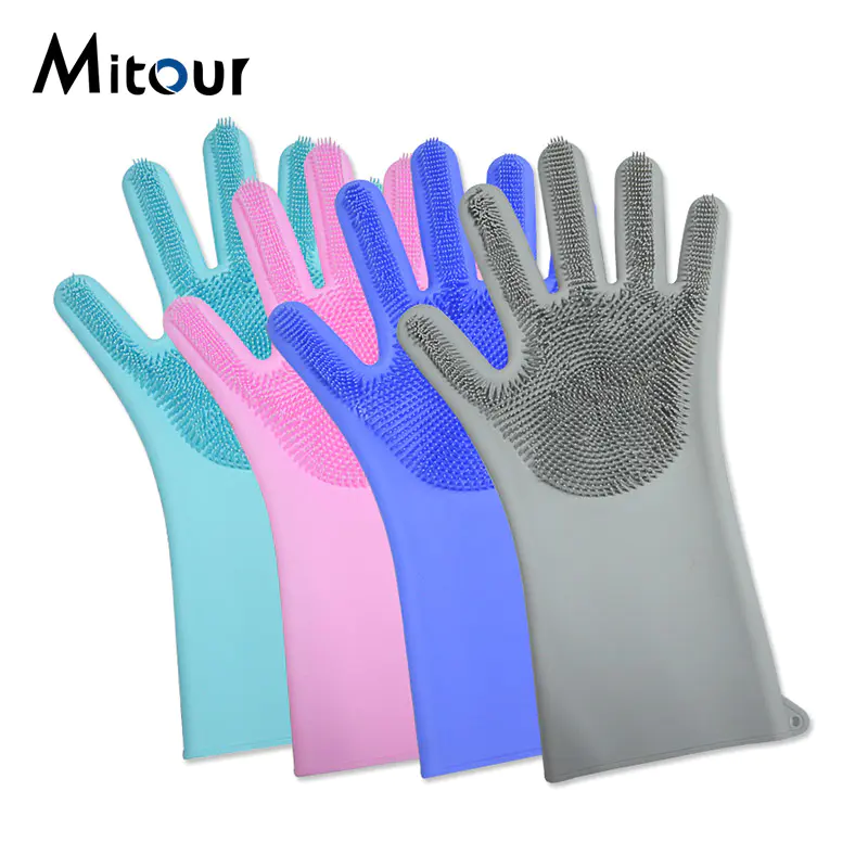 Silicone cleaning gloves
