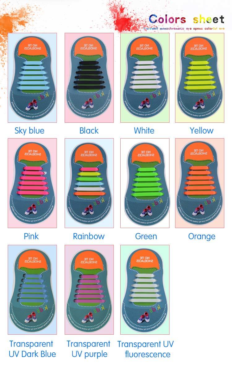 Mitour Silicone Products no tie silicone shoelaces shoe laces for child
