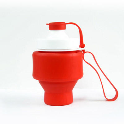 portable silicone foldable bottle squeeze supplier for water storage