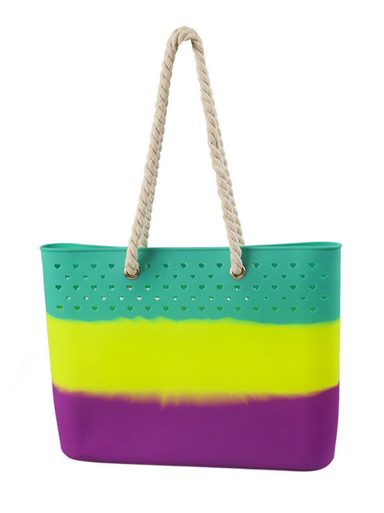 collapsible silicone beach tote handbag for travel
