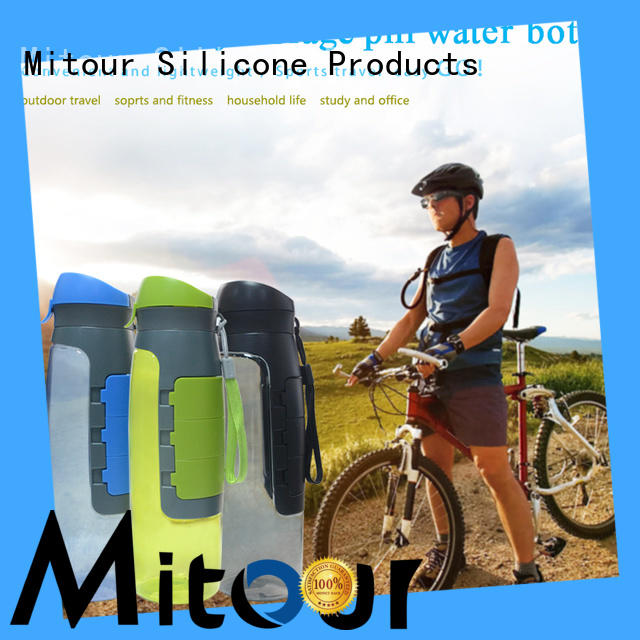Mitour Silicone Products foldable blue glass water bottles supplier for children