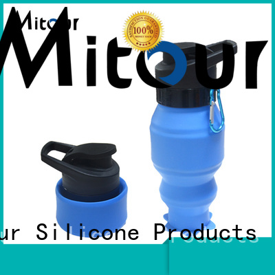 Mitour Silicone Products straight silicone water bottle collapsible outdoor for water storage