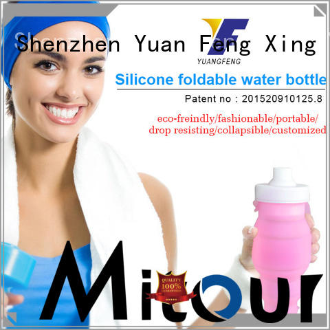 portable silicone foldable bottle squeeze supplier for water storage