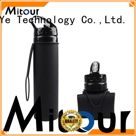 Mitour Silicone Products foldable collapsible silicone water bottle outdoor for water storage