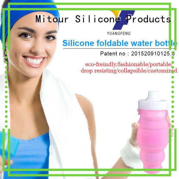 Mitour Silicone Products foldable pink glass water bottle bulk production for children