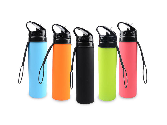 Mitour Silicone Products foldable collapsible silicone water bottle outdoor for water storage-3