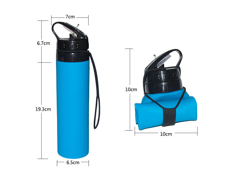 Mitour Silicone Products foldable collapsible silicone water bottle outdoor for water storage-2