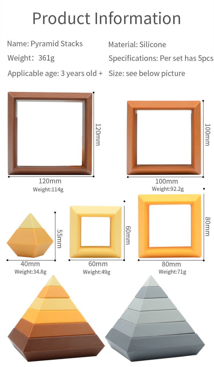 Silicone Pyramid Stacker Toy Information