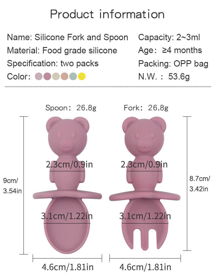 Silicone Baby Fork & Spoon Information