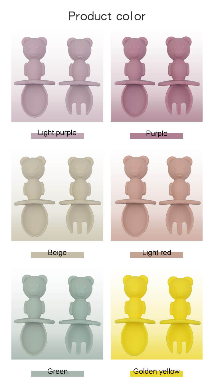 Silicone Baby Fork & Spoon Colors