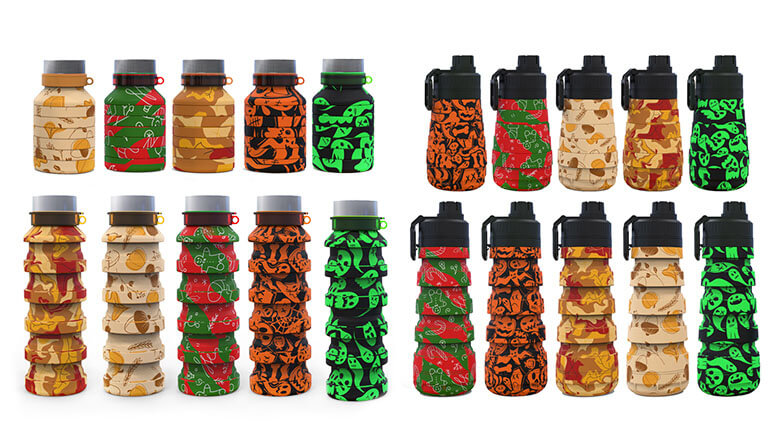 Holiday-Style Silicone Water Bottle