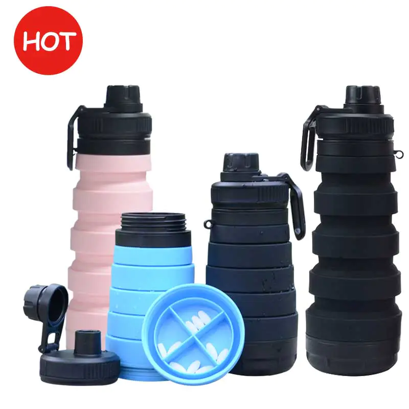 750ML Collapsible Silicone Water Bottle for Outdoor Sports