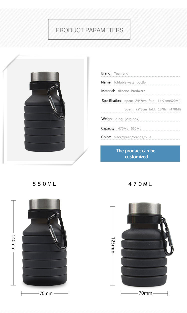 Mitour Silicone Products portable collapsible water bottle silicone bulk production for water storage-2