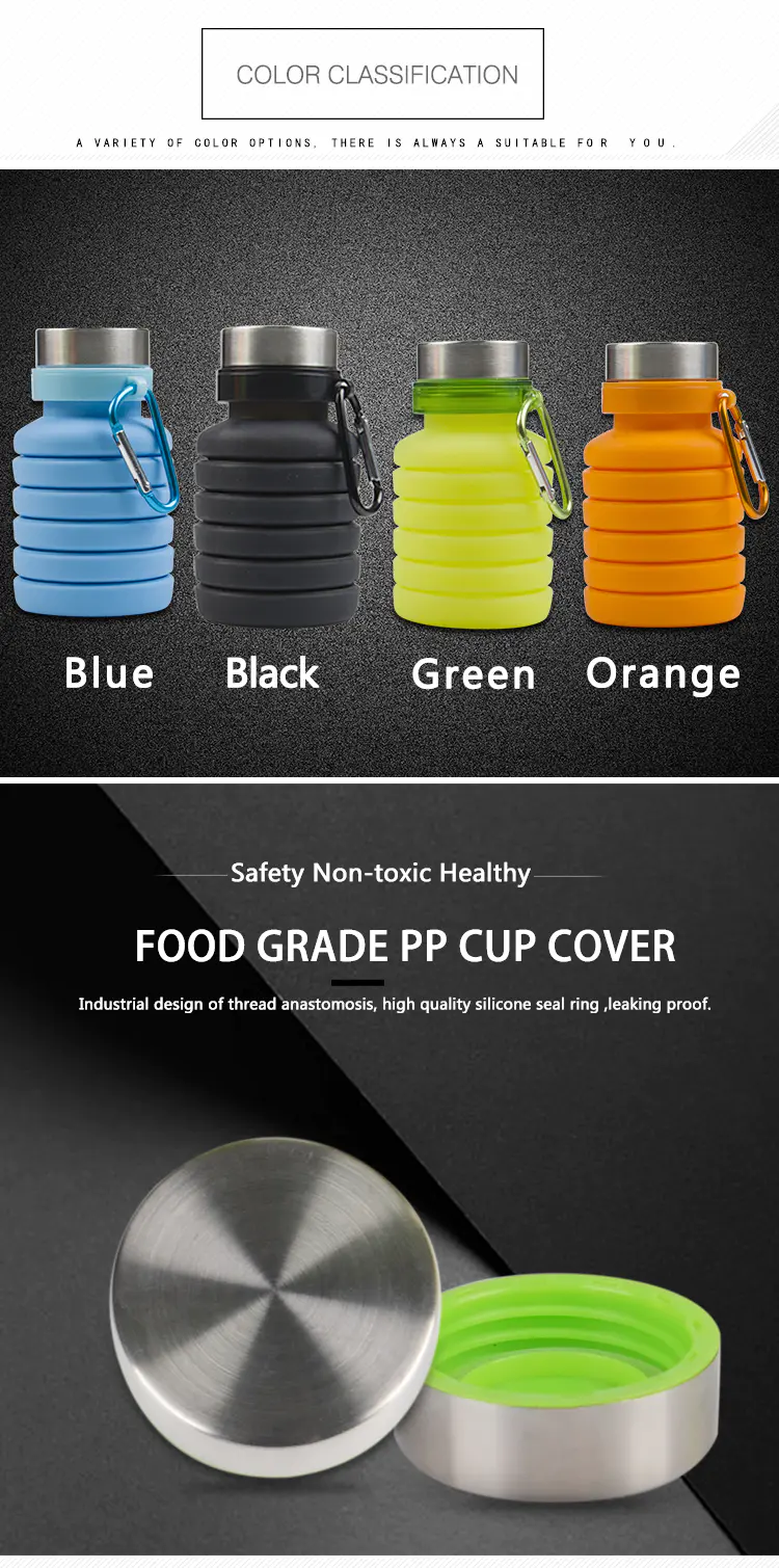 Mitour Silicone Products universal silicone foldable bottle for water storage
